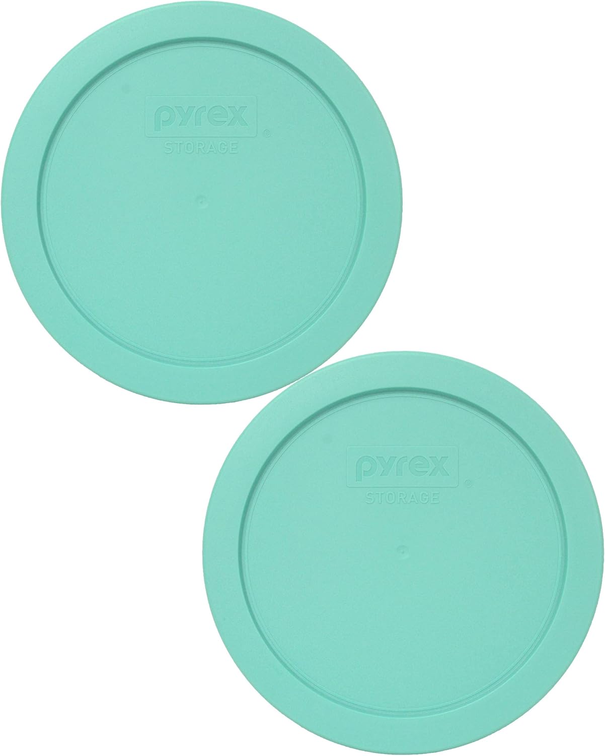 Pyrex 7201-PC Tapa de repuesto redonda de plástico para almacenamiento de alimentos, color azul y verde, fabricada en los Estados Unidos