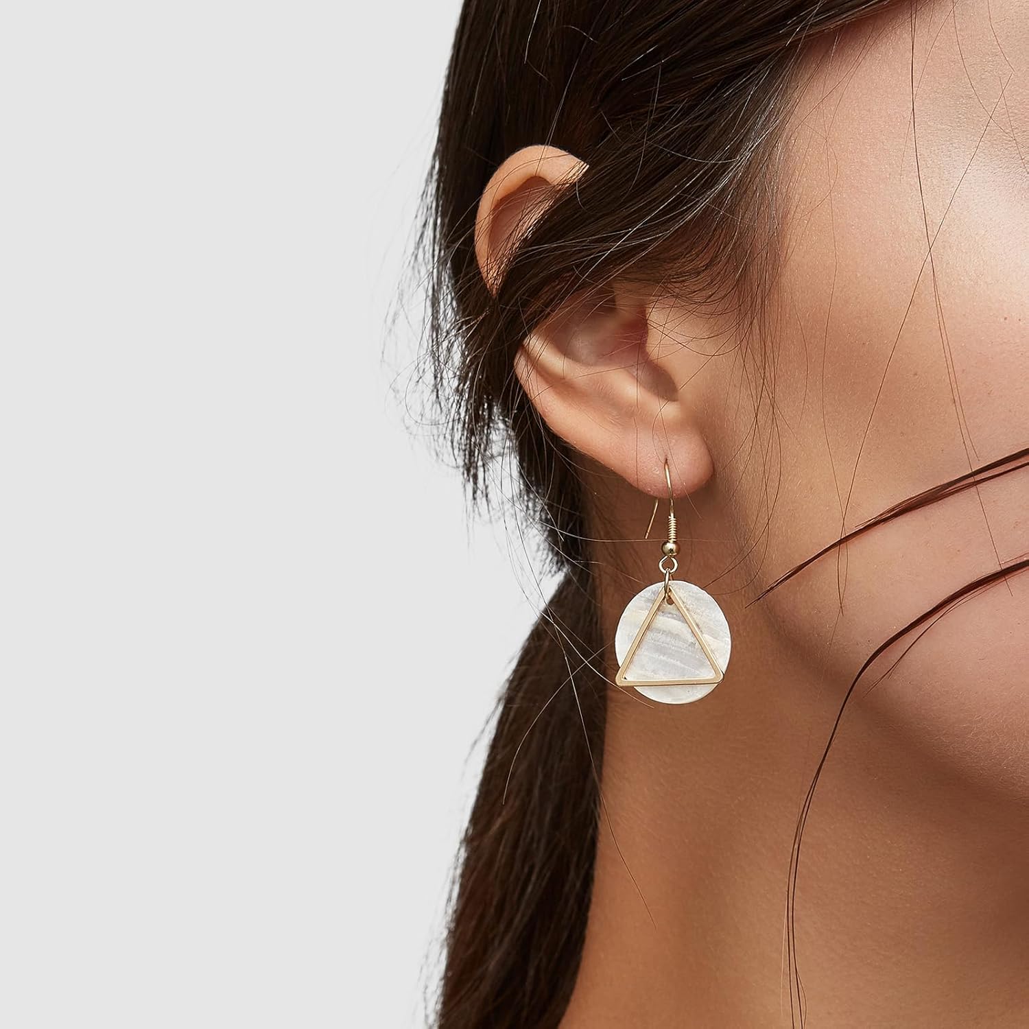 MECCANIXITY Aro de abalorios triangular, anillo de enlace geométrico hueco triangular para hacer joyas