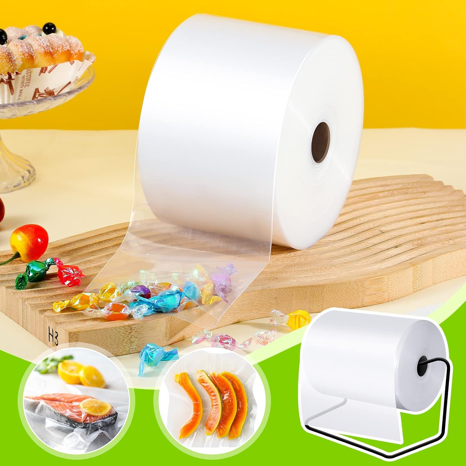 Rollo de tubo de polietileno transparente de LDPE, rollo de tubos de caramelo Lei de plástico a granel para embalaje, mudanza y almacenamiento (8
