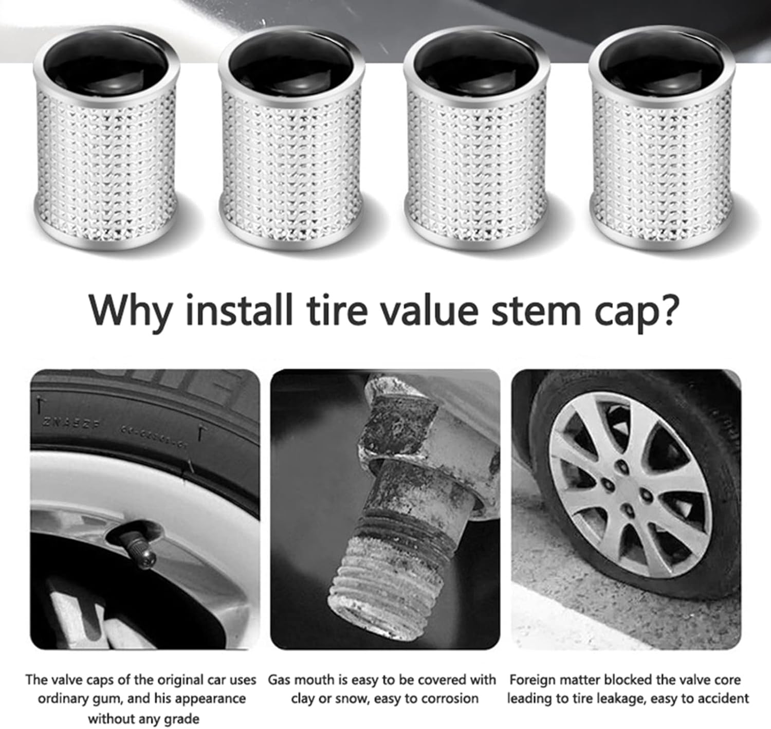 4 tapas de metal para válvula de neumático de automóvil, tapas de vástago de válvula de neumático con bandera de Alemania, tapas de válvula de aire,