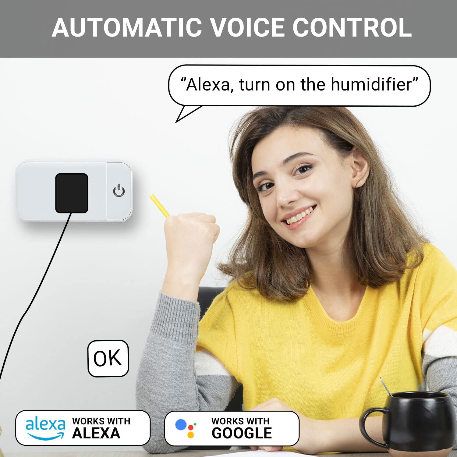 Enchufe inteligente  Paquete de 2 enchufes Wi-Fi para el hogar inteligente funciona con Echo, Alexa y Google Home  Enchufe inteligente para el hogar
