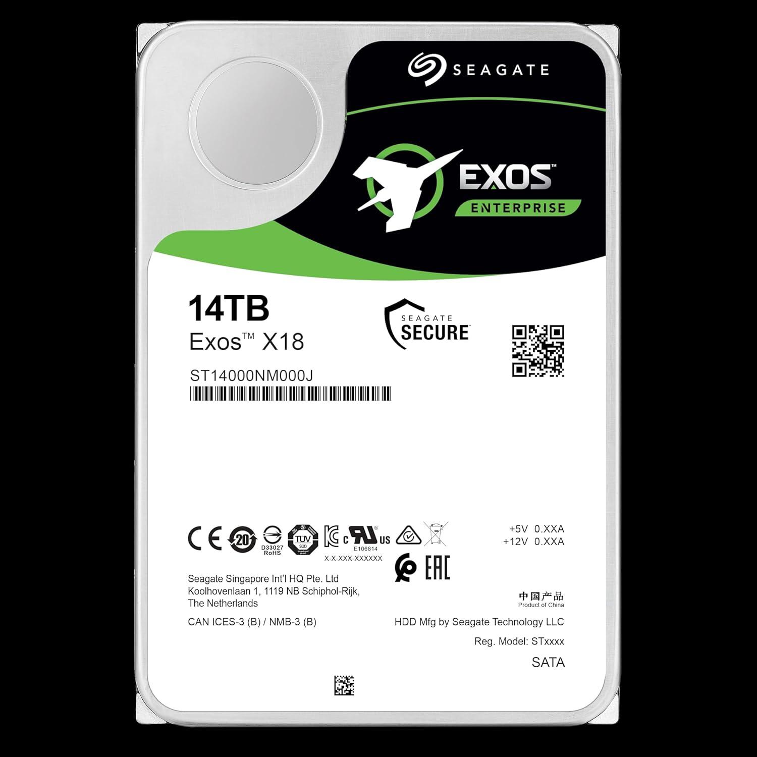Seagate Exos X18 ST14000NM000J 14 TB Hard Drive – Internal – SATA (SATA600) – Conventional Magnetic Recording (CMR) Method – Storage System, Video