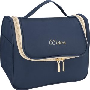 CCidea Bolsa de maquillaje para mujer, bolsa de aseo de viaje grande mejorada para niñas, organizador de maquillaje reutilizable (azul marino) CCidea Bolsa de maquillaje para mujer, bolsa de aseo de viaje grande mejorada para niñas, organizador de maquillaje reutilizable (azul marino)