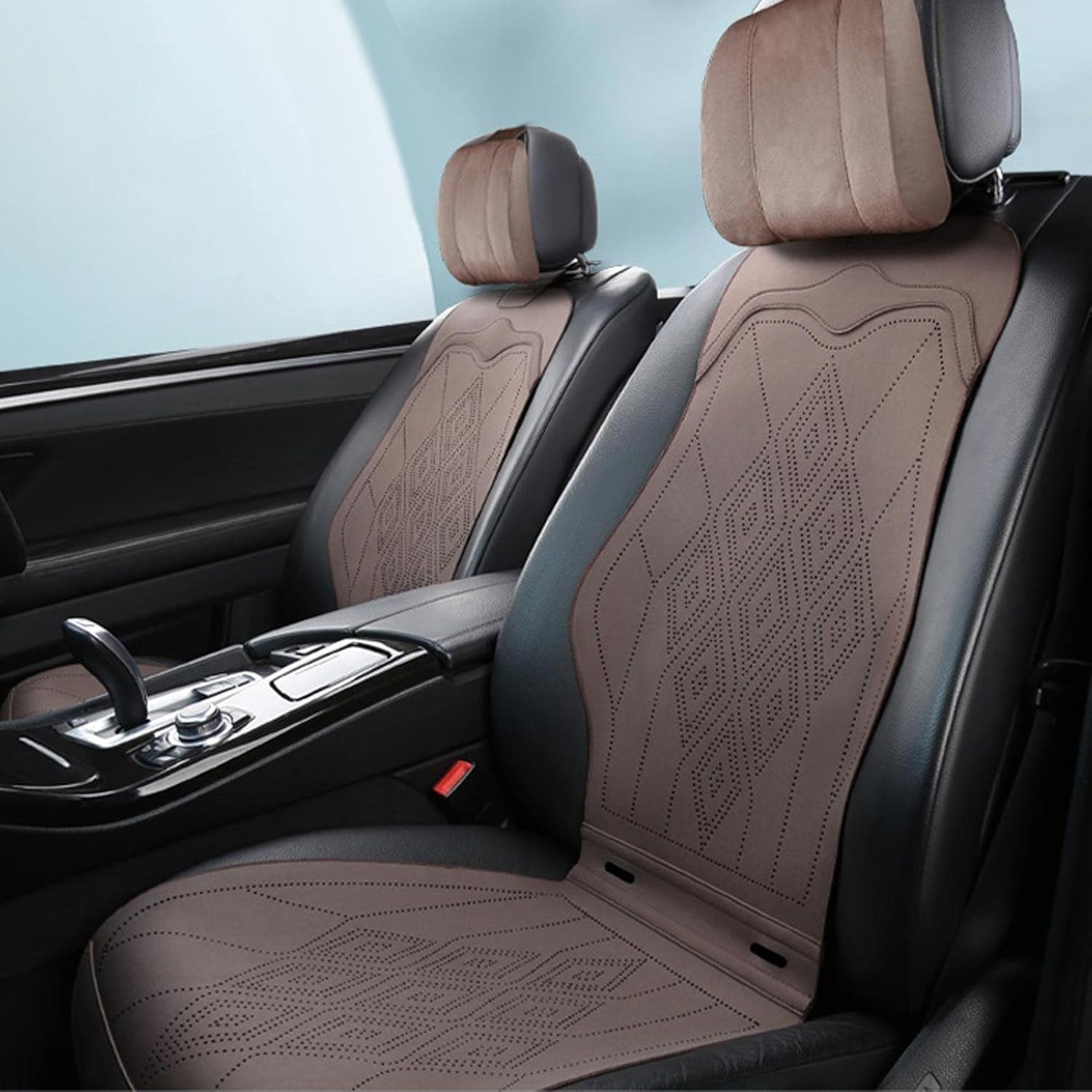 Cojín de asiento de automóvil compatible con Mazda Mazda2, Mazda3, Mazda5, Mazda6, Mazda8, Tribute, 2 asientos, cojín de gamuza para vehículo, funda