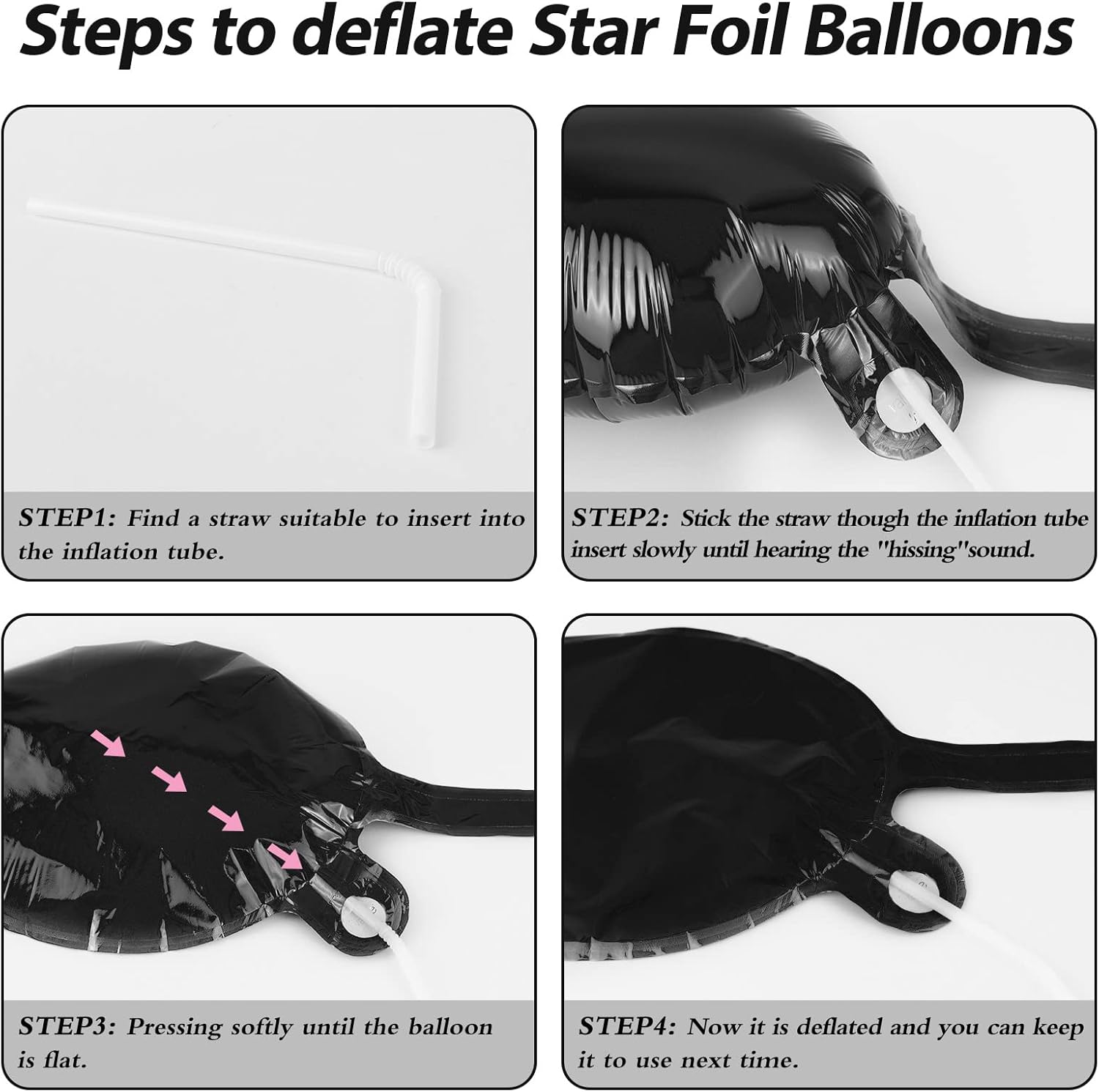 60 globos de estrella negra explosión de 12 puntos de papel de aluminio, globos mágicos en explosión de estrellas grandes para bodas, aniversarios,
