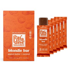 PARADISE SQUARED – Barra vegana de mantequilla de maní de coco Blondie, suave y masticable, sin gluten, kosher, a base de plantas, sin lácteos, sin PARADISE SQUARED – Barra vegana de mantequilla de maní de coco Blondie, suave y masticable, sin gluten, kosher, a base de plantas, sin lácteos, sin
