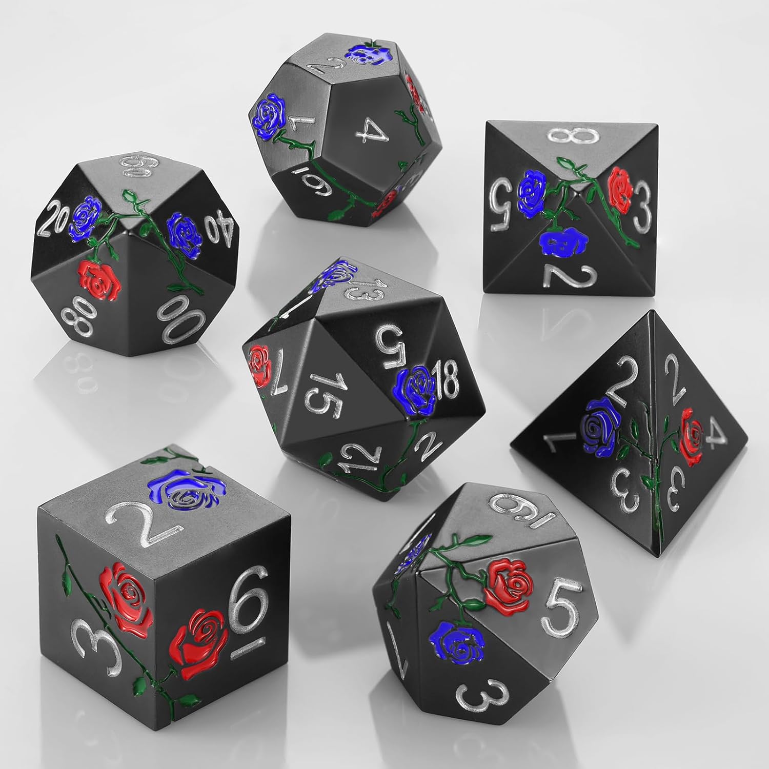 DND – Juego de dados de metal, juego de dados poliédricos de color rosa D&D, perfecto en caja de metal de regalo para juegos de rol DND Dungeons and