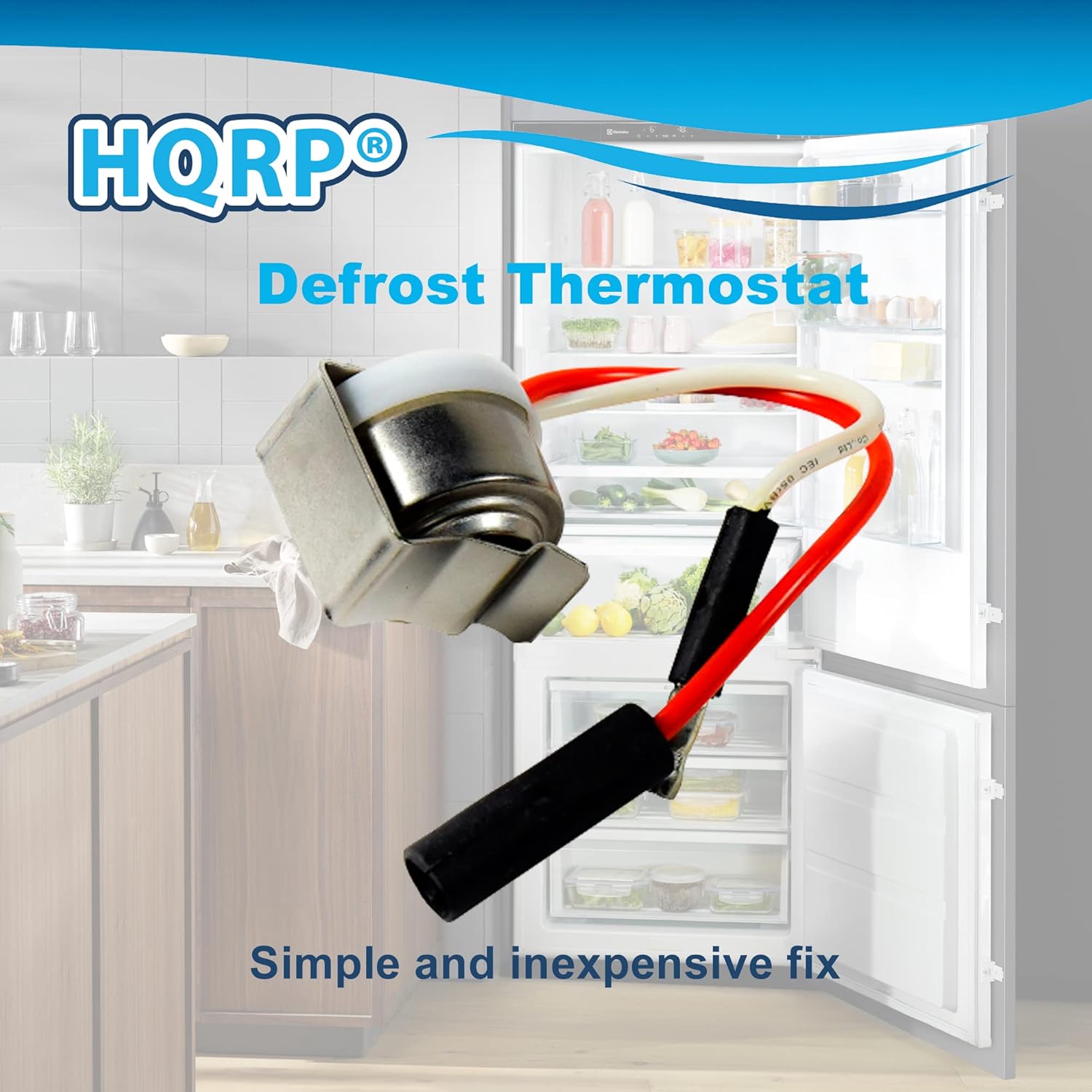 HQRP Reemplazo del termostato de descongelación para refrigerador Frigidaire 5303917625, AP25999, 08000805, 3001234, 3015138, 3916083, 5308000805,