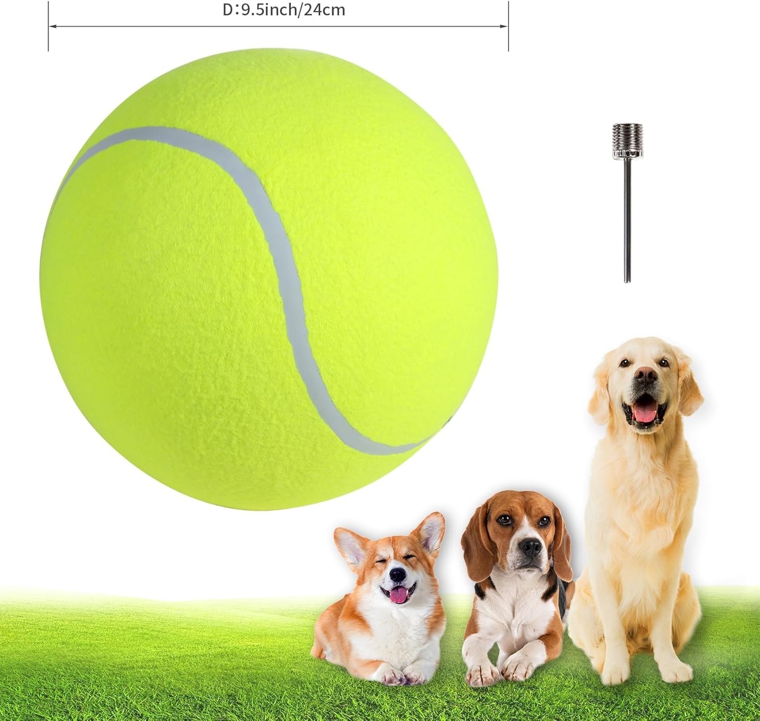 susu & wuwu Pelota de tenis gigante para perros, pelota de tenis grande amarilla para perro, regalo de cumpleaños, pelotas de juguete para mascotas