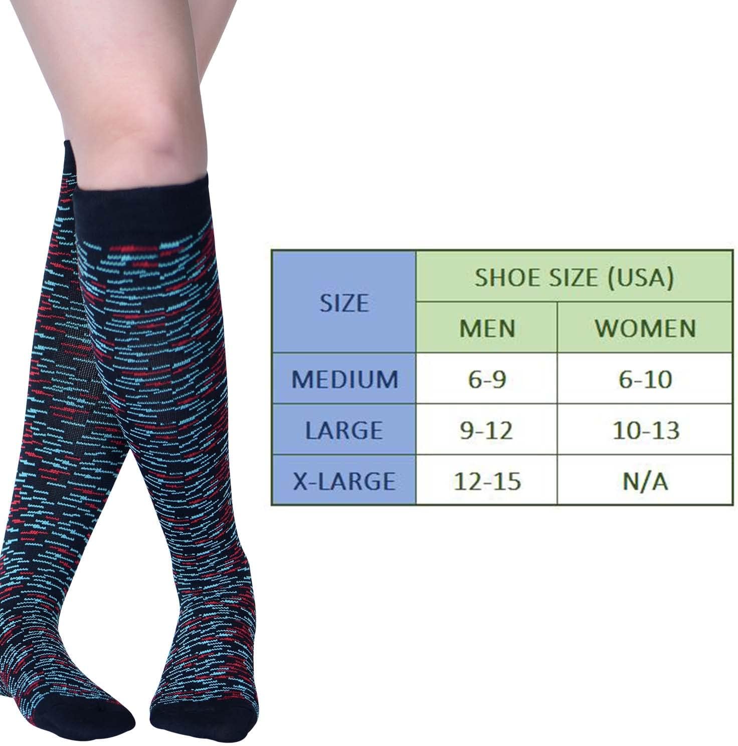 Lavencious Calcetines de compresión 6 pares de 8-15 mmHg para mujer talla de zapato 6-10, tamaño de calcetín 9-11, 6 pares