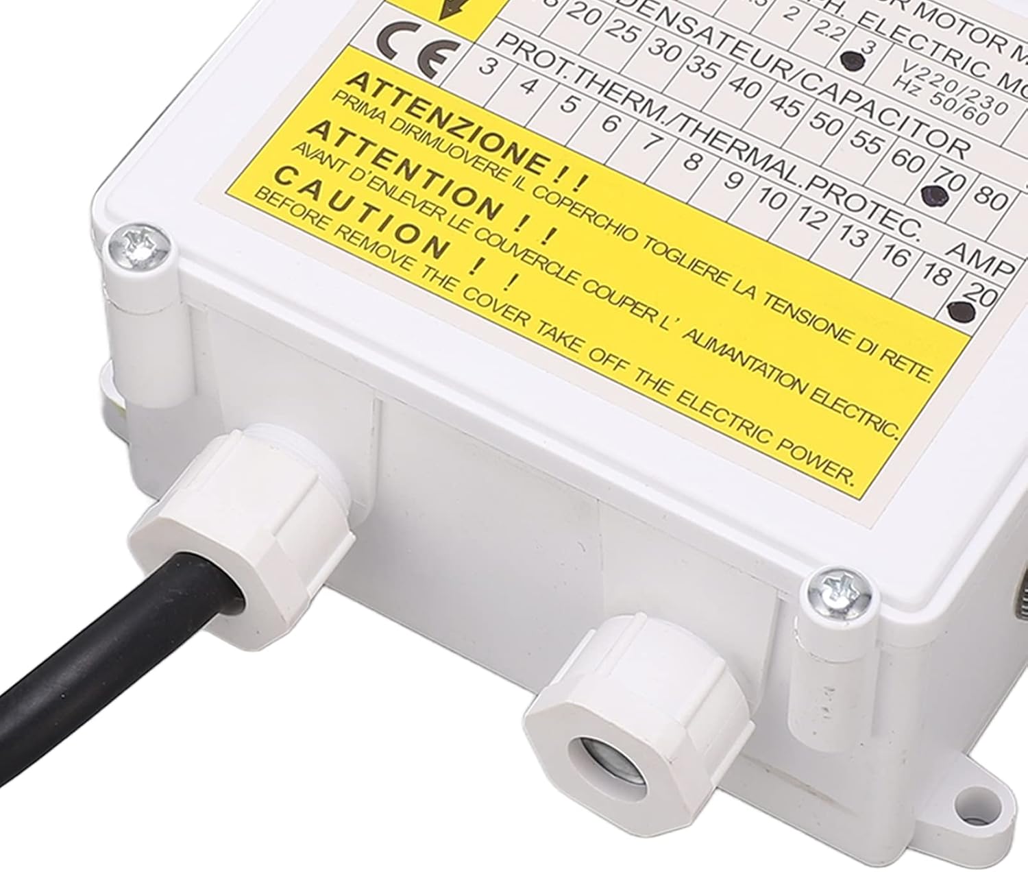 2.2KW 3.0HP 70uf 20A Caja de control de bomba de pozo profundo Hogar 3.0HP Interruptor sumergible Controlador ABS Bomba sumergible Caja de control