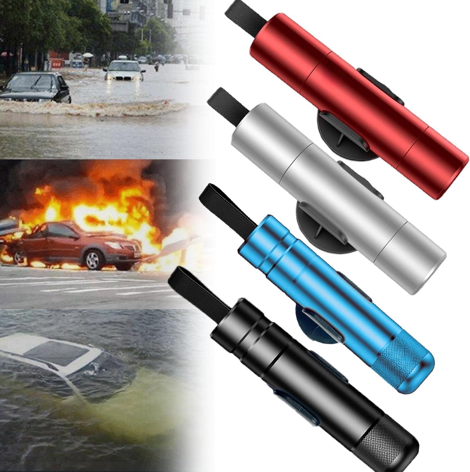 Safehammer – Martillo de seguridad, martillo de seguridad para automóvil, martillo de cristal seguro, rompedor de ventana 2 en 1 de emergencia y