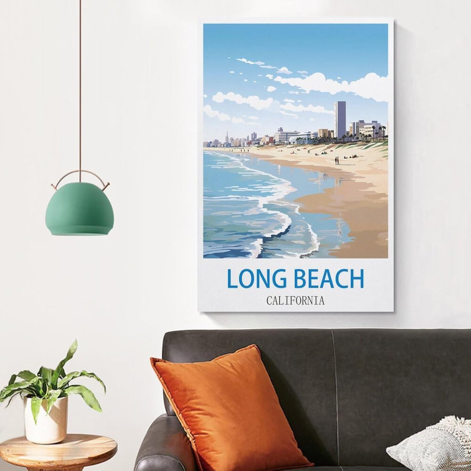 Long Beach California – Pósteres de viaje vintage de ciudad de 20 x 30 pulgadas (19.7 x 29.5 in) para pared, pintura en lienzo para sala de estar,