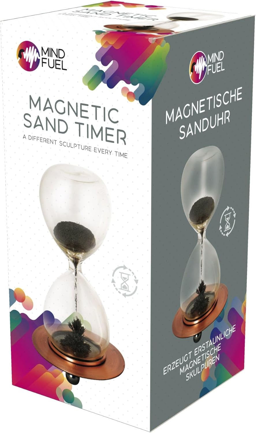 F&T – Escultura magnética de reloj de arena con temporizador de arena