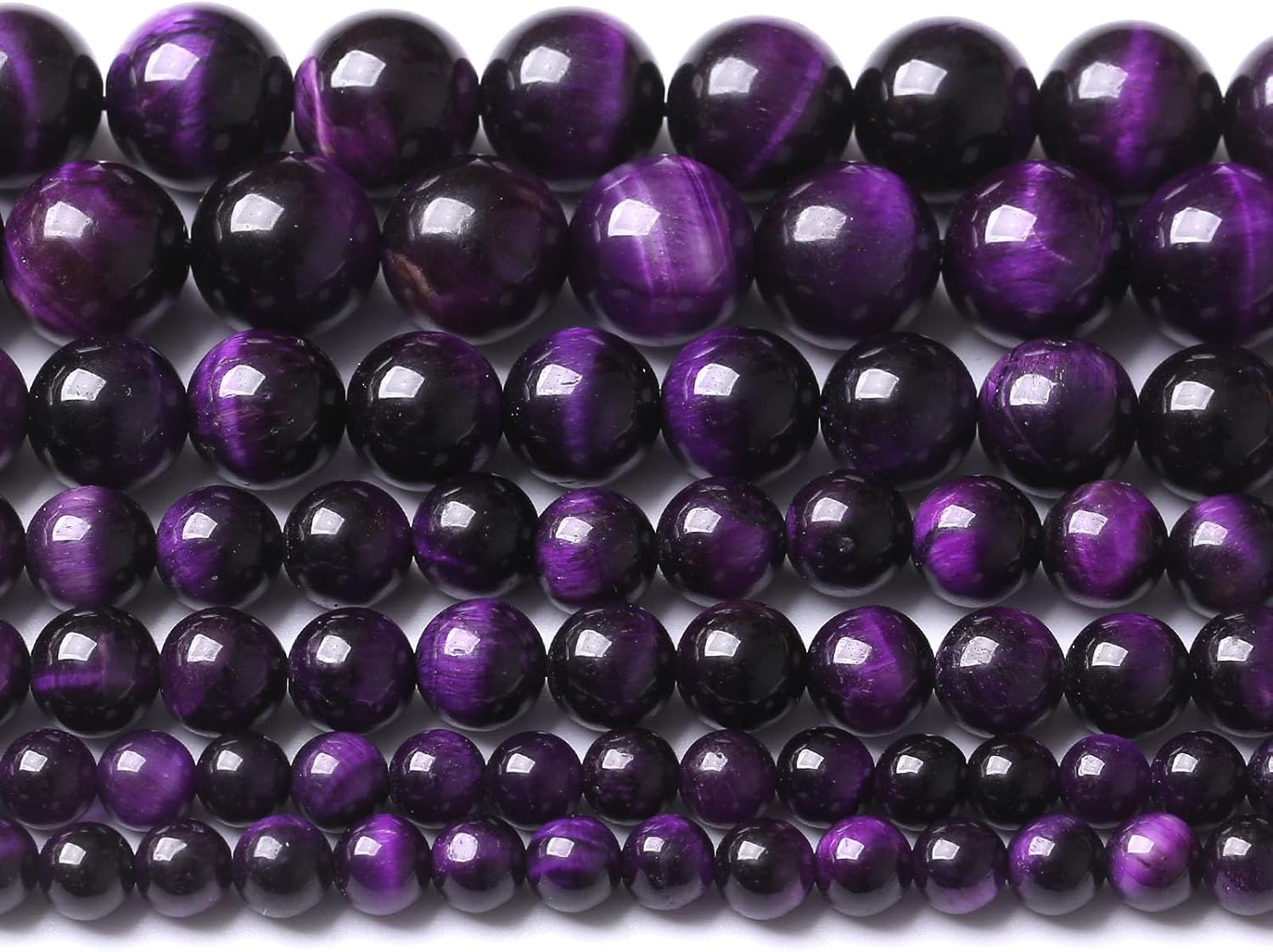 90 cuentas AAA de ojo de tigre púrpura de 0.157 pulgadas (0.157 in) con cuentas de piedras preciosas naturales, cristal curativo, energía curativa,