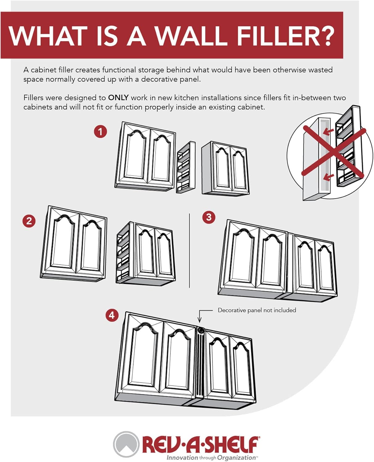 Rev-A-Shelf Organizador de madera extraíble para armario de cocina, almacenamiento de despensa deslizante con cierre suave en varios tamaños, madera