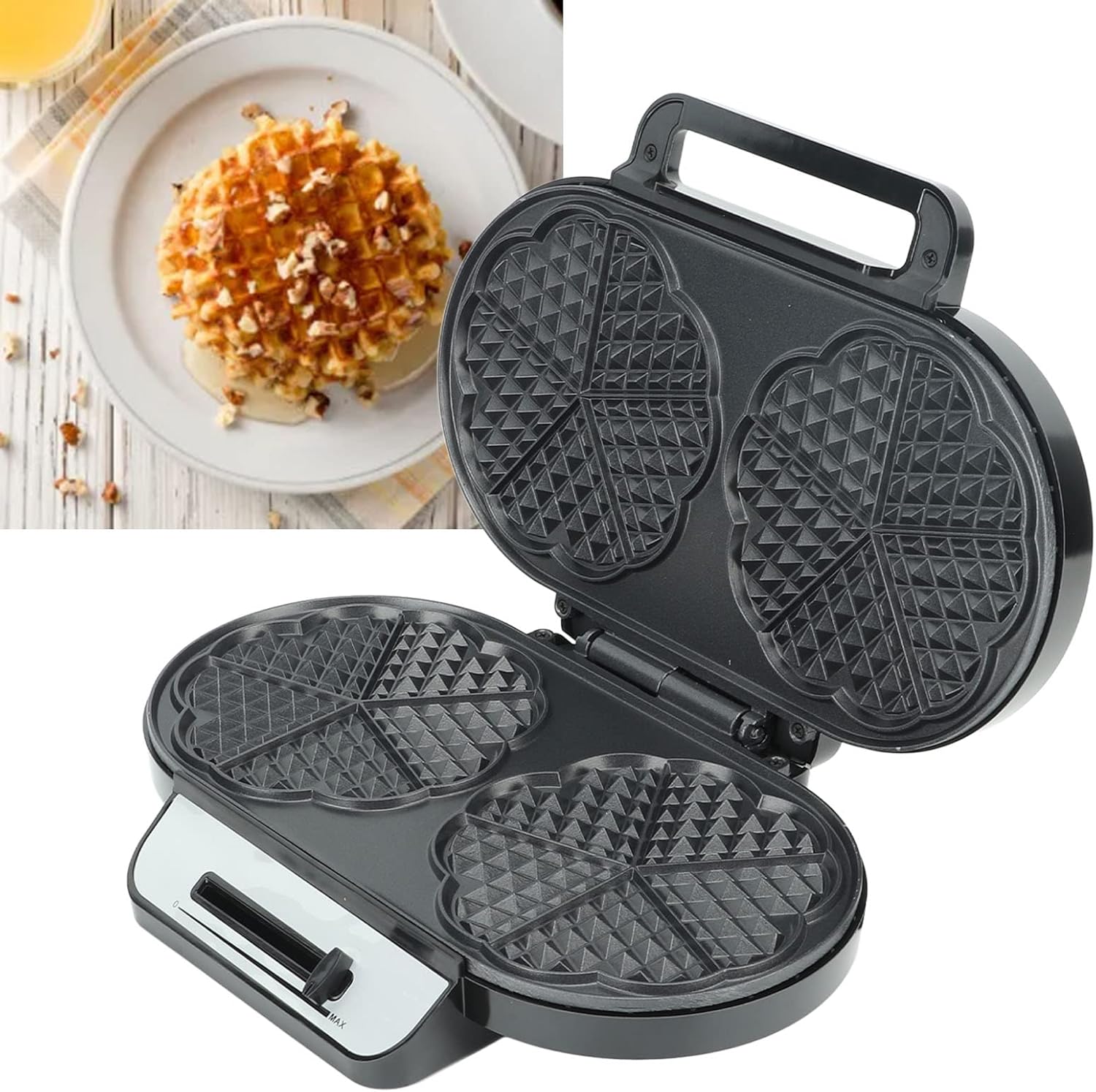 Máquina para hacer gofres, 3 en 1, calefacción de doble cara 1200 W para cocina (#1)