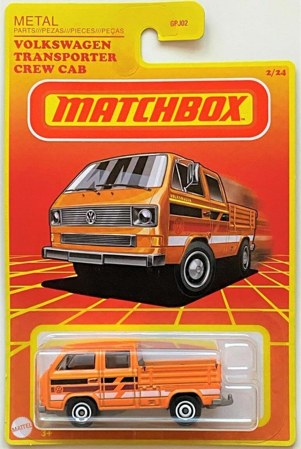 Matchbox Volkswagens Transporter Crew Cab 224 (naranja)