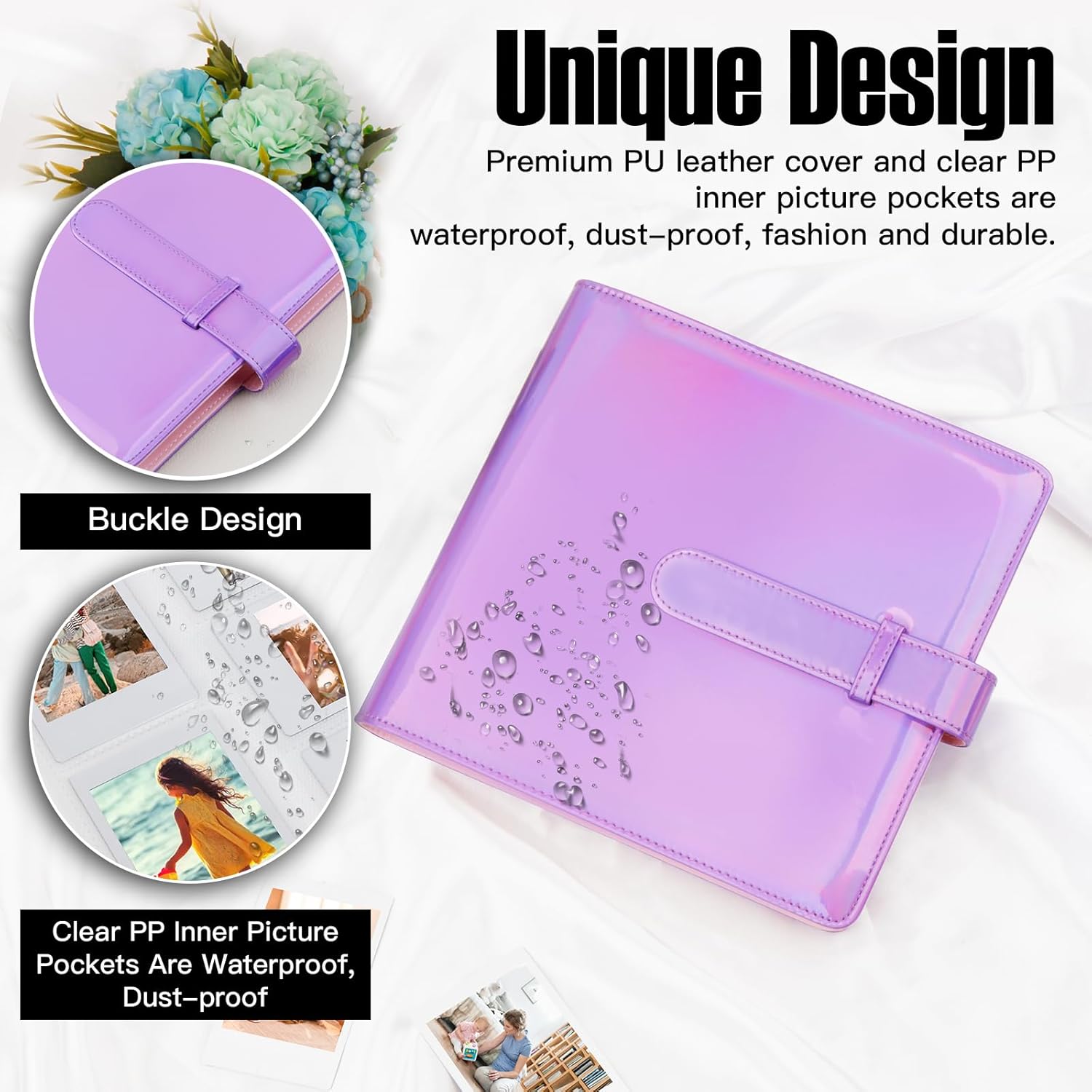 Álbum de fotos de 360 bolsillos para cámara Fujifilm Instax Mini, álbum de fotos para Polaroid, cubierta de cuero, álbum de fotos para cámara
