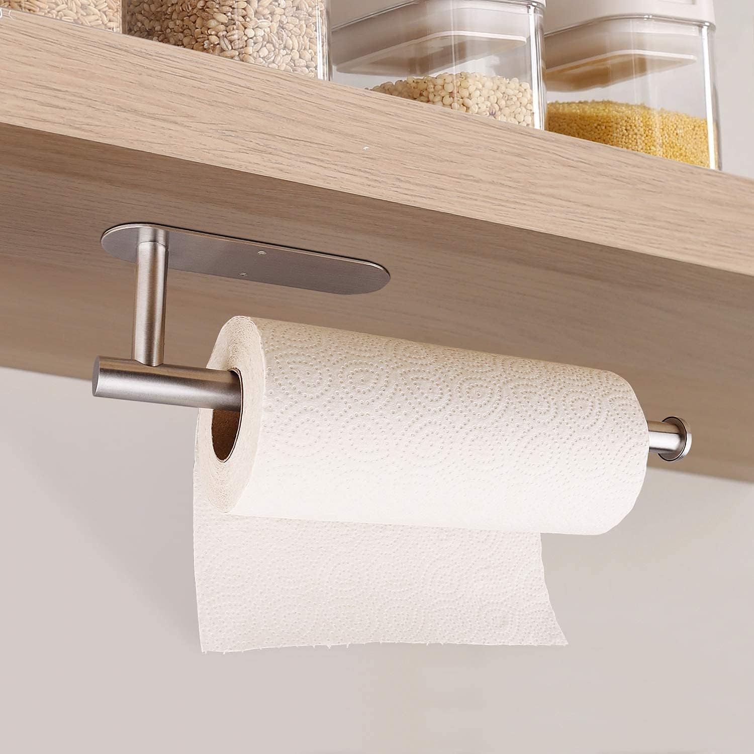 Soportes para toallas de papel, color negro, rollos de toallas de papel, para cocina, toallas de papel a granel, autoadhesivos debajo del gabinete,