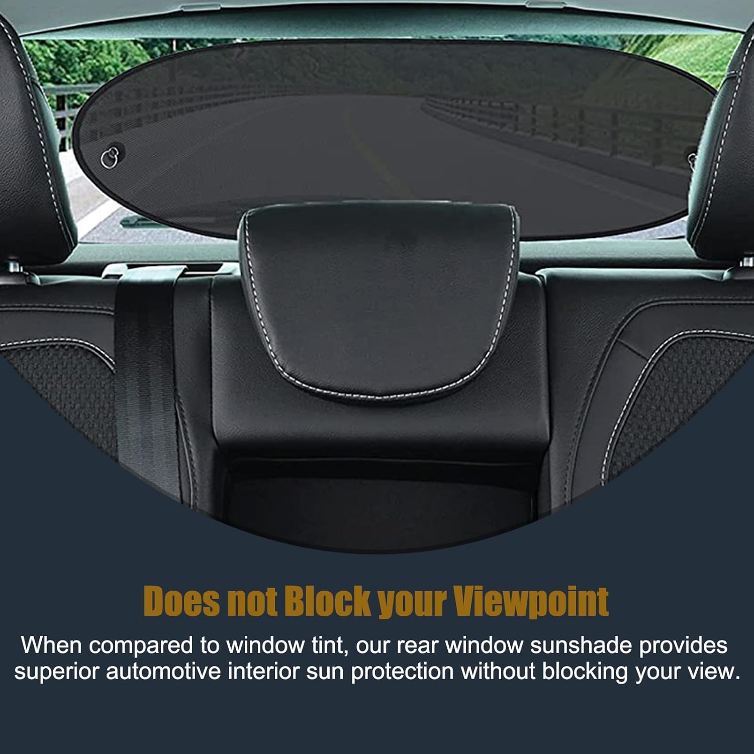 cerfioo Pack-1 Car Window Shade, 39.37In x 19.68In Breathable Thermal Insulation Mesh, Complete Coverage, Universal Automotive Rear Windshield Sun