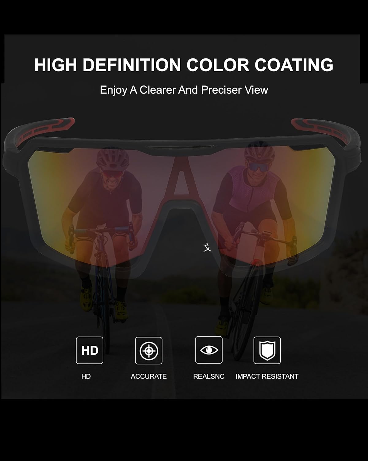 OYS VISION Gafas de sol de ciclismo para hombres y mujeres, deportes al aire libre, correr, ciclismo, pesca, conducción