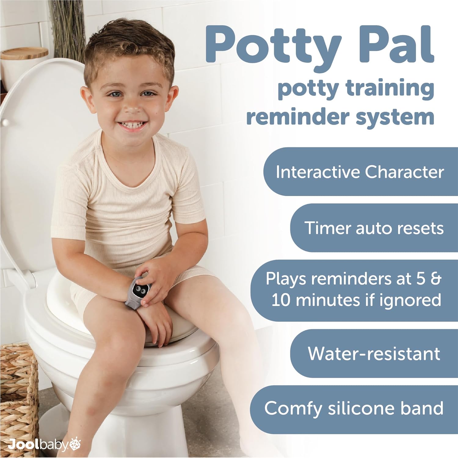 Potty Pal – Reloj para ir al baño para niños, temporizador y recordatorios interactivos para entrenamiento de inodoro, recargable y resistente al