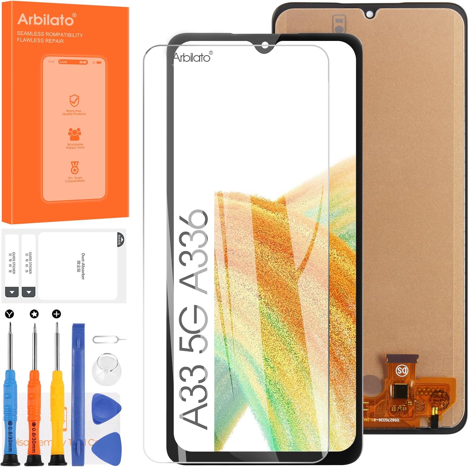 Reemplazo de pantalla para Samsung Galaxy A33 5G 2022 Pantalla LCD táctil digitalizador Asamblea para reemplazo A336B con kit (negro)