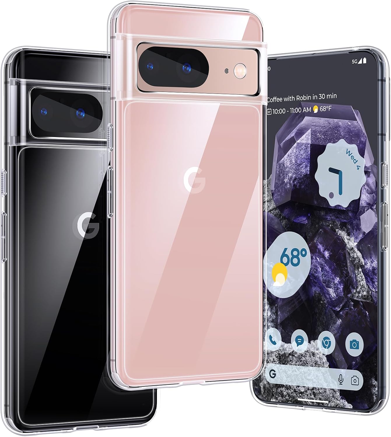 Humixx Funda ultratransparente para Google Pixel 8 (2023)  Transparente Máxima protección contra caídas acabado no amarillento Agarre mejorado y