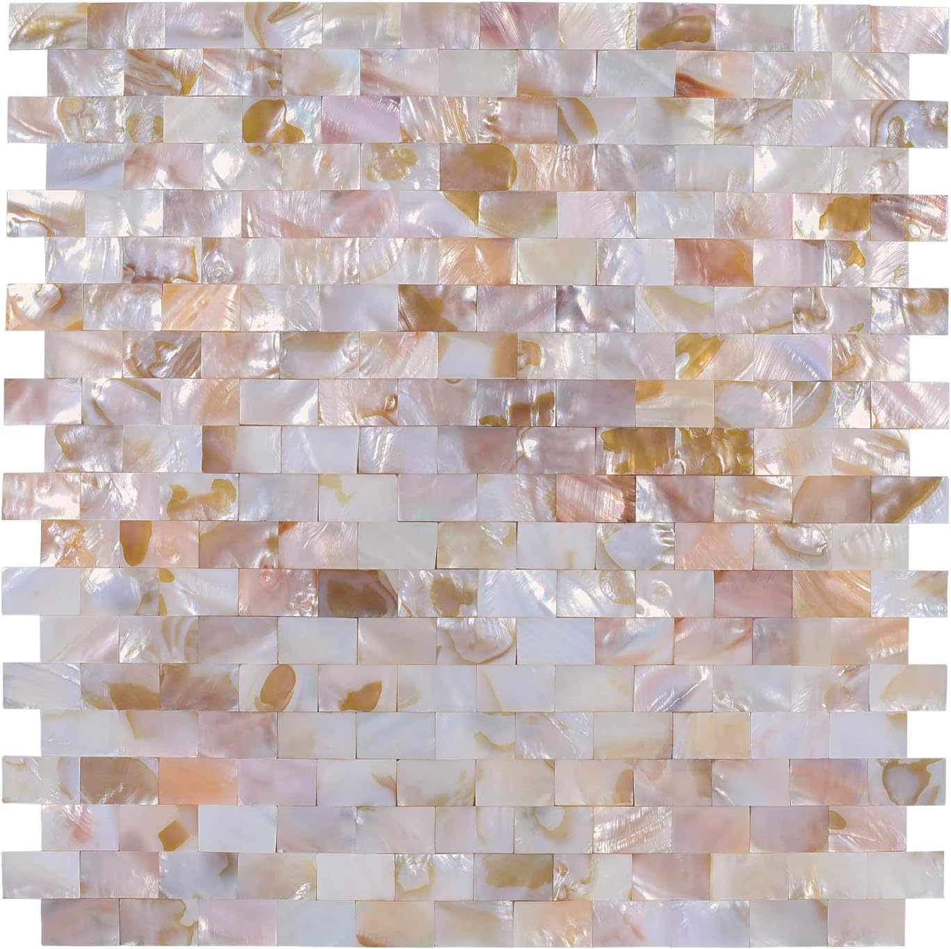 10 hojas de decoración de pared para despegar y pegar, azulejos para dormitorio y baño, madreperla (colorido, 11.8 x 11.3 pulgadas)