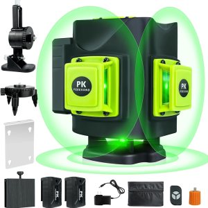 Nivel láser autonivelante 3 x 360 , 2 líneas cruzadas verdes más brillantes, nivel láser 3D profesional para construcción, herramienta de medición Nivel láser autonivelante 3 x 360 , 2 líneas cruzadas verdes más brillantes, nivel láser 3D profesional para construcción, herramienta de medición