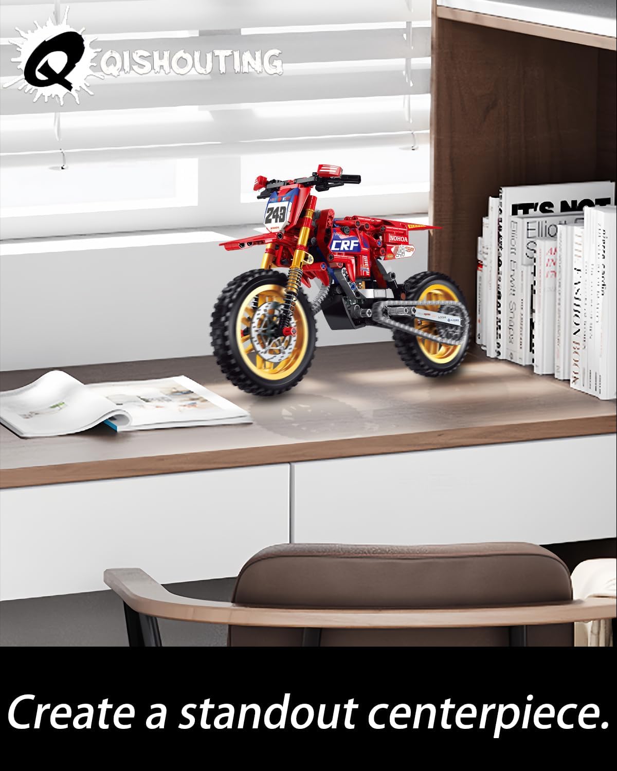 QISHOUTING Juguete de construcción de motocicleta para niños adolescentes, modelo a escala 18, bloques de construcción de moto, 559 piezas,