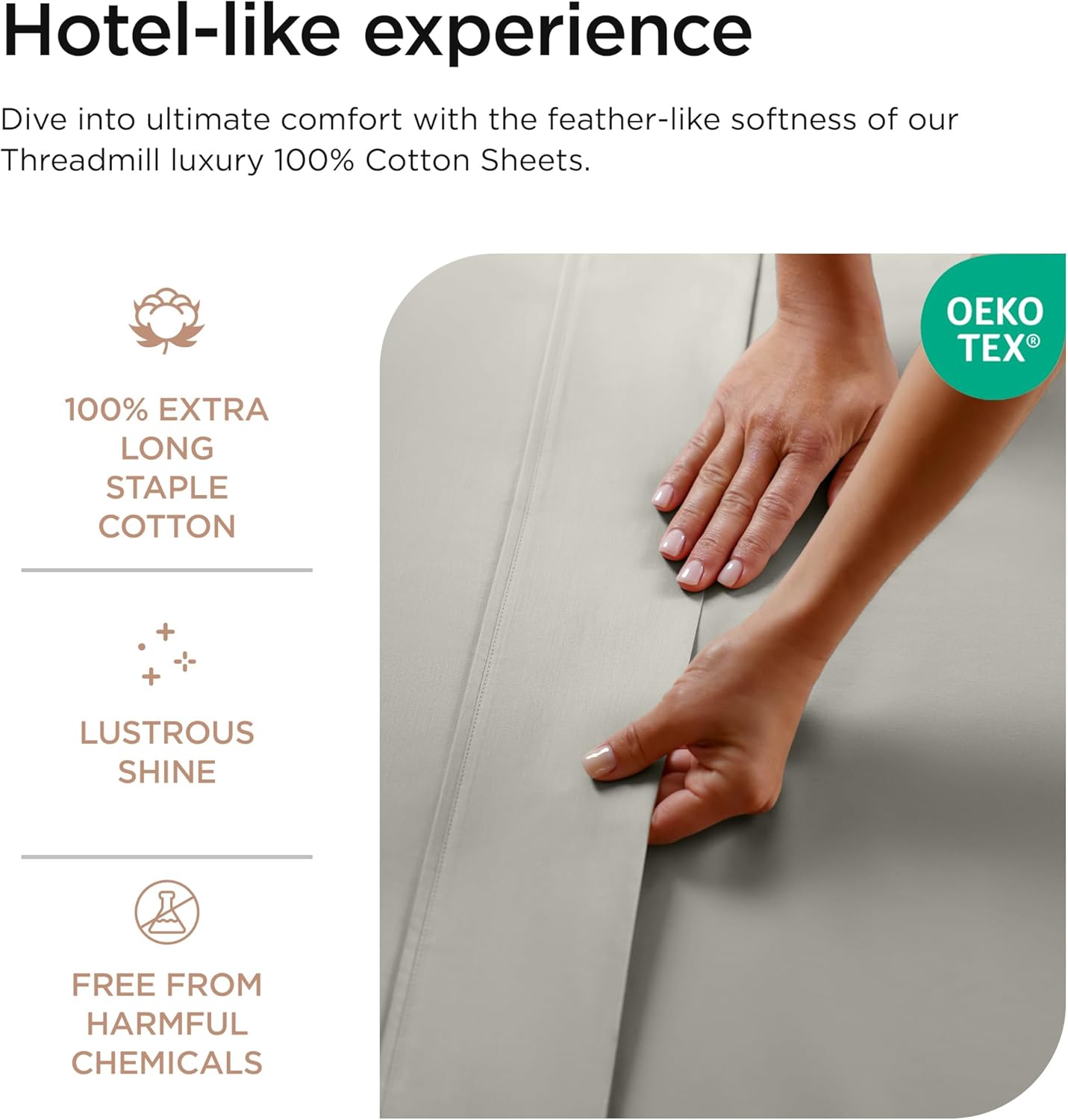 Threadmill Home Linen Bedding – Juego de sábanas de 800 hilos, 100 % algodón de fibras extralargas, juego de cama de lujo, 4 piezas, tejido de satén