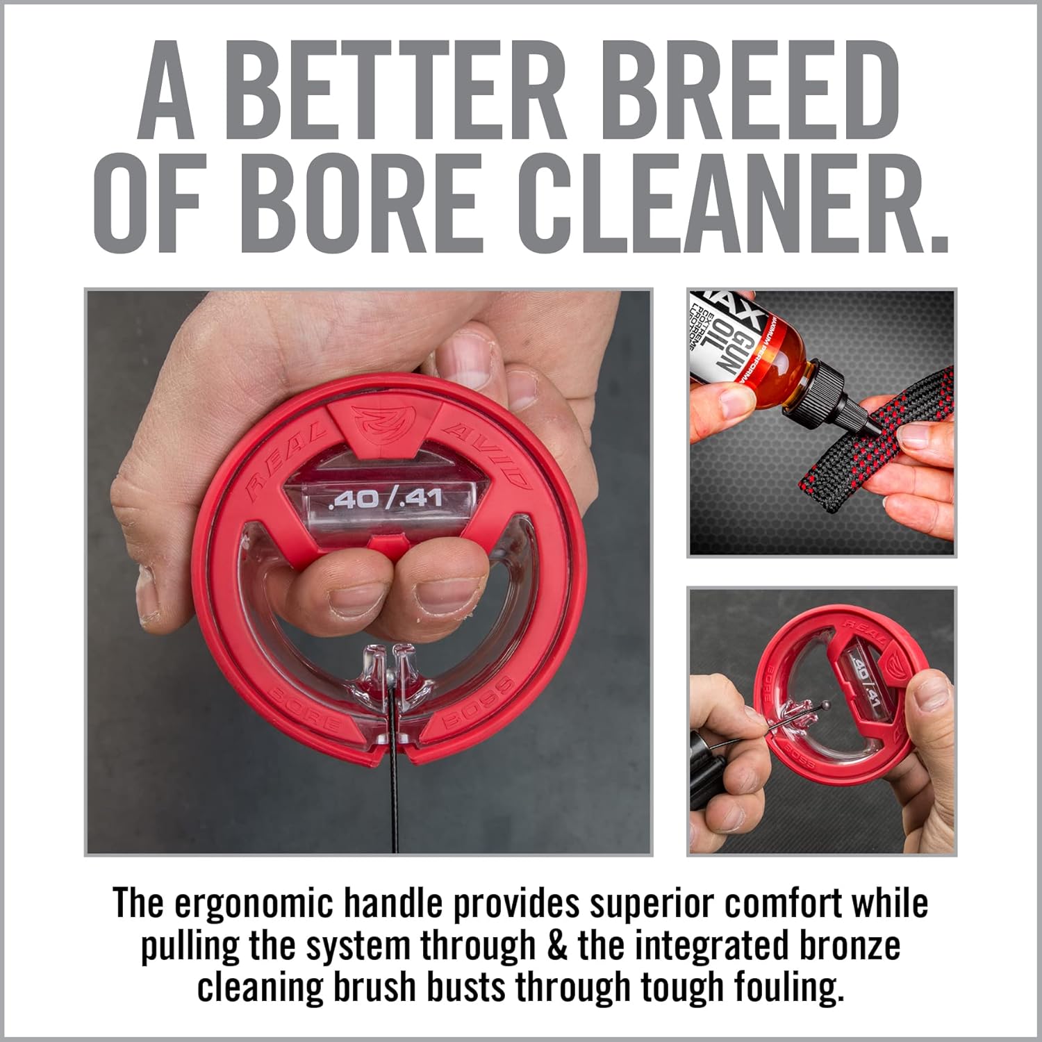 Real Avid Bore Boss Clean Storing, tirar, sistema de limpieza de orificios