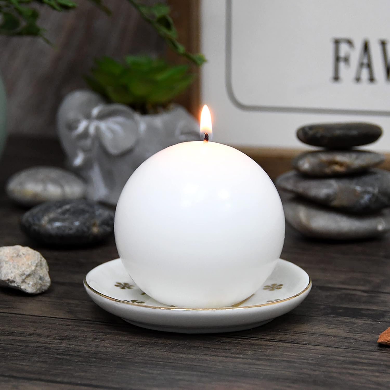 CBZ-014 – Velas de bola de 6 piezas, 3 pulgadas, blanco, 6 unidades