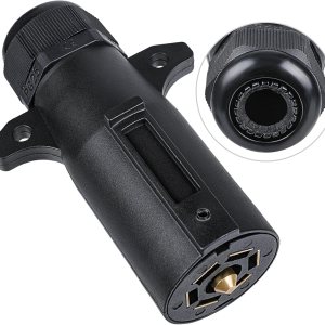 Enchufe de remolque de 7 pines, enchufe de remolque de 7 vías con sello impermeable IP68, adaptador de luz de remolque compatible con todos los Enchufe de remolque de 7 pines, enchufe de remolque de 7 vías con sello impermeable IP68, adaptador de luz de remolque compatible con todos los