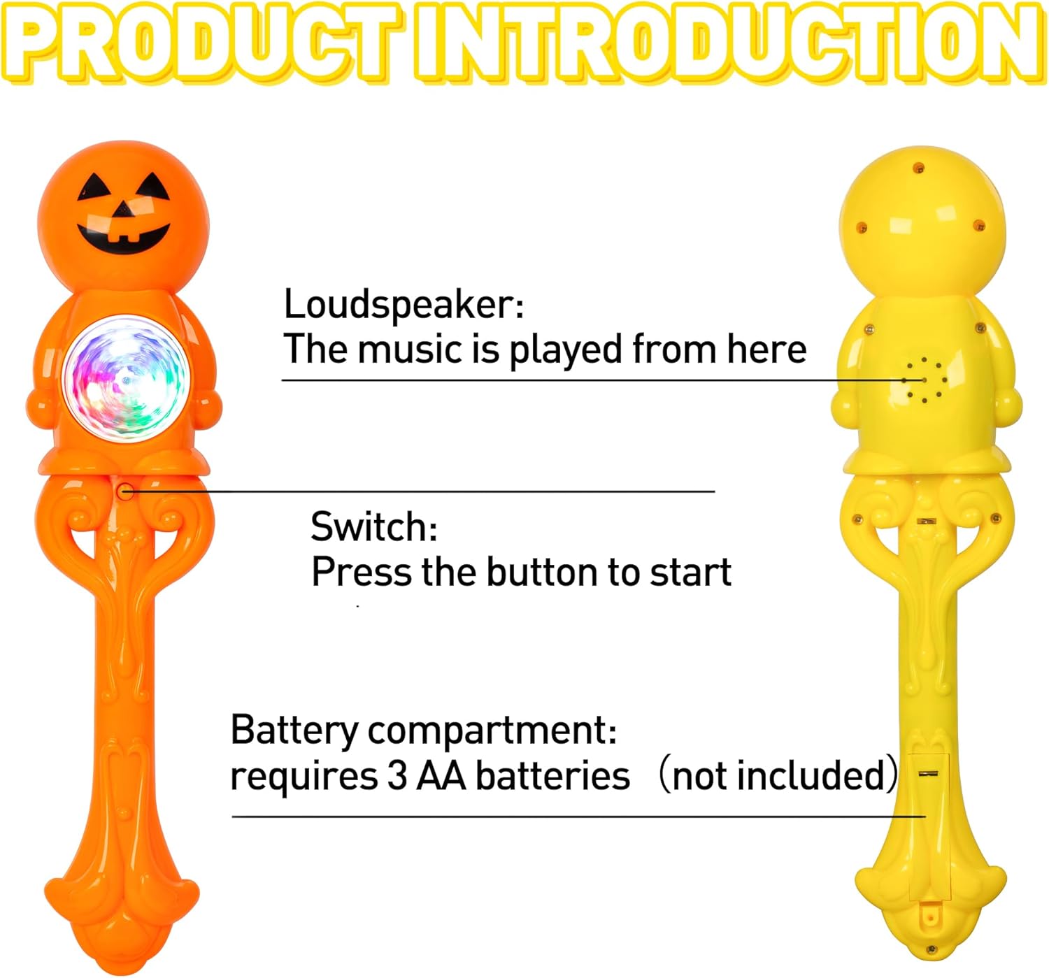 PROLOSO 5 varitas mágicas con luz de expresión encantadora con efecto de sonido para niños pequeños que brillan en la oscuridad, varita musical