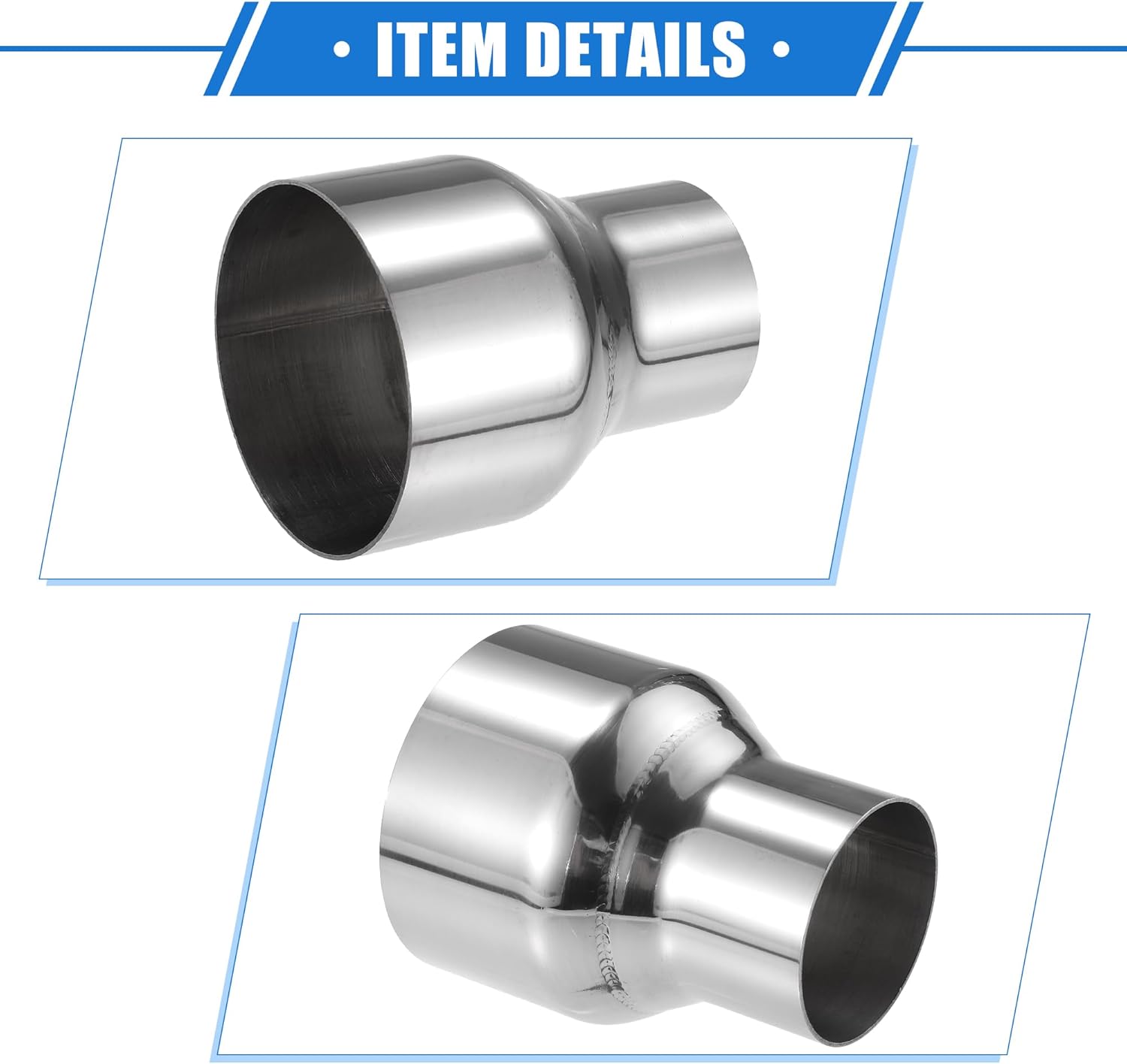 2 adaptadores de tubo de escape, reductor de conector de tubo de escape, 2 pulgadas de diámetro interior – 3 pulgadas, adaptador de escape universal