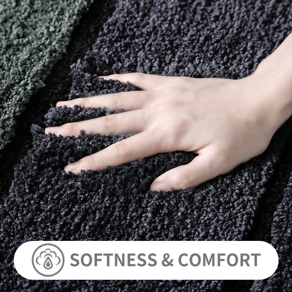 MRL Alfombra de baño, ultrasuave y absorbente de agua, lavable a máquina, alfombra de baño lanuda de microfibra de lujo, antideslizante, para suelo