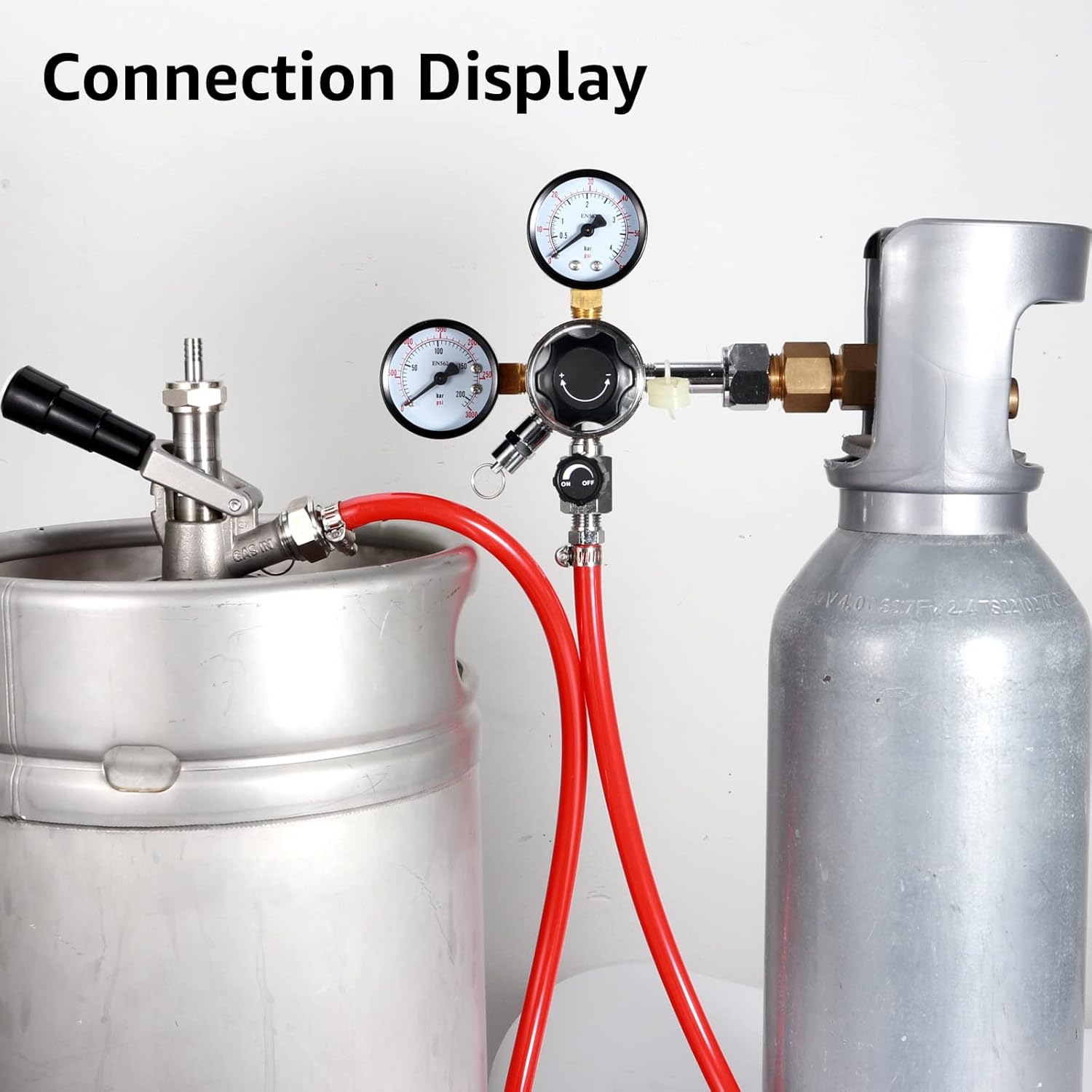 Tubería de línea de gas Co2 de 5.5 pies 516 para ensamblaje Kegerator con tapa de carbonatador de acero inoxidable tapa de carbonatación para
