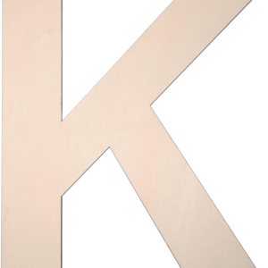 Letra K de madera de 12 pulgadas de grosor, letra de madera grande sin terminar de 14 de pulgada de grosor para manualidades, decoración de pared Letra K de madera de 12 pulgadas de grosor, letra de madera grande sin terminar de 14 de pulgada de grosor para manualidades, decoración de pared
