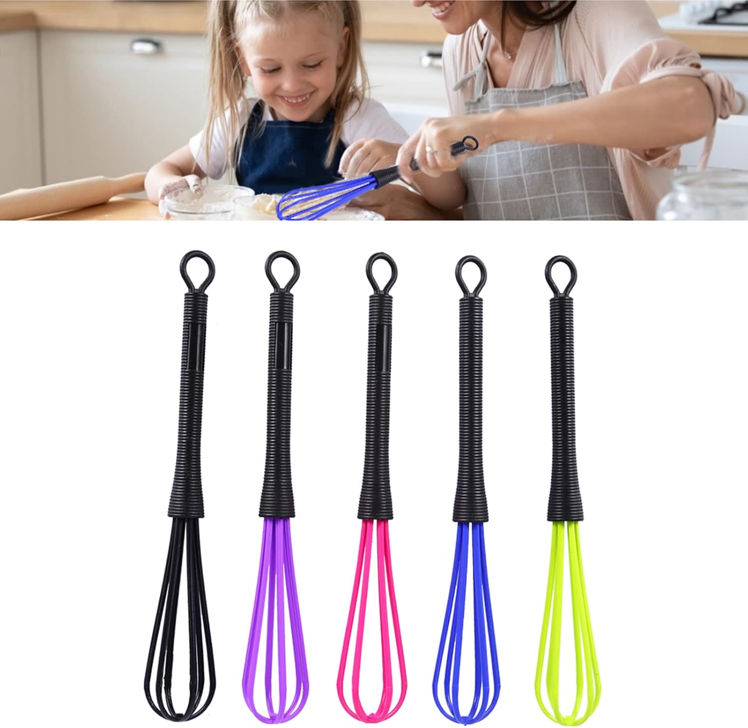 Juego de batidores de plástico, 5 piezas de mini tinte para el cabello, agitador de crema, multicolor, herramienta mezcladora de cocina, salón de