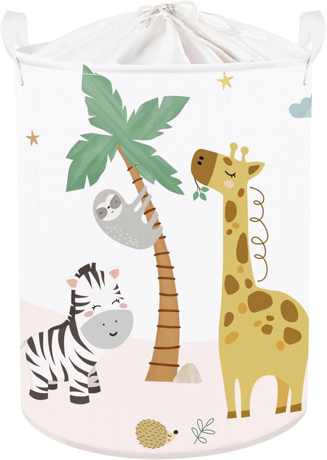 Clastyle Cesto de guardería de animales de la selva, león, zorro, elefante, arco iris, ropa sucia, juego de ropa sucia, para ropa sucia, jirafas