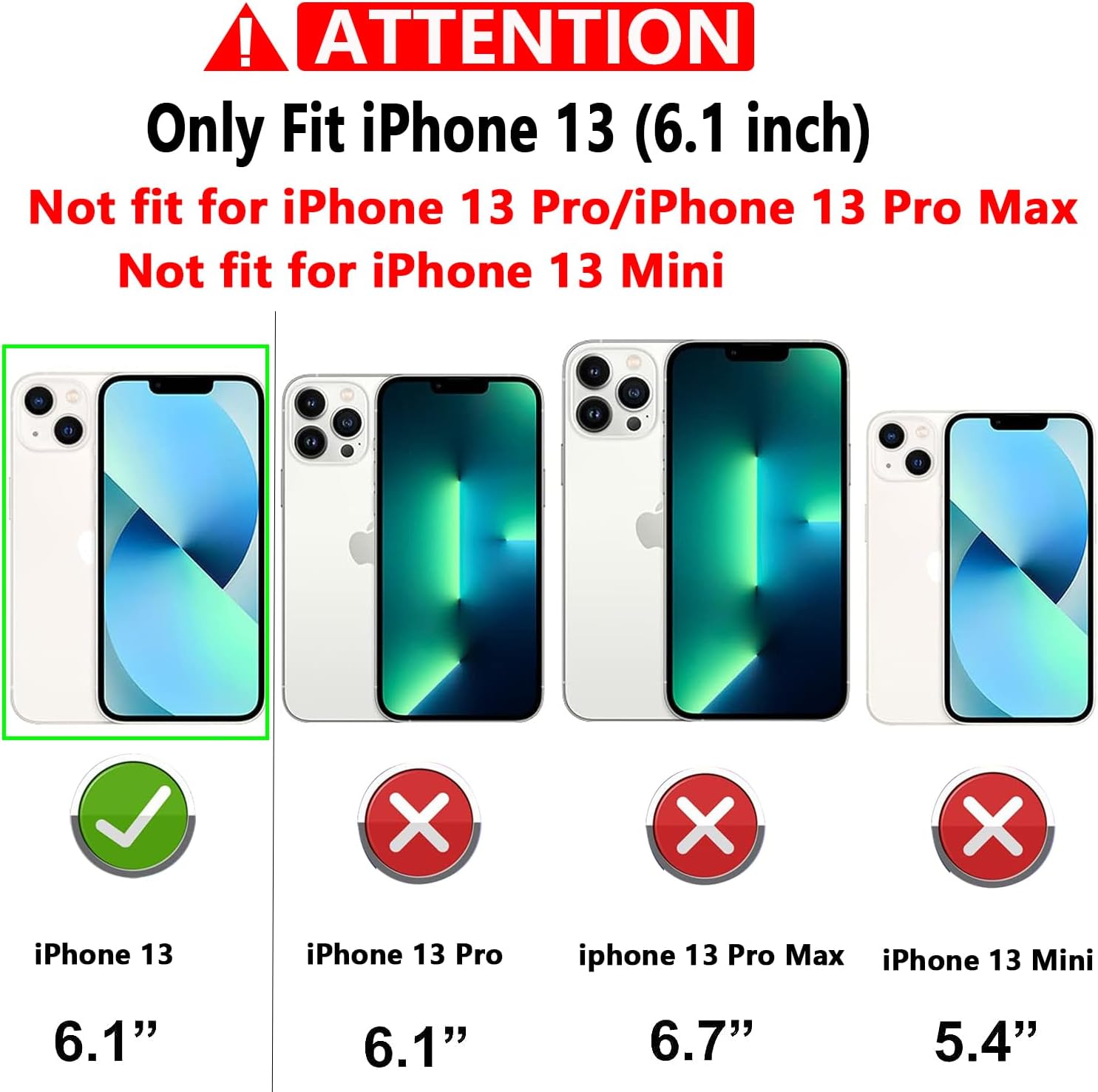 YZOK Funda para iPhone 13, con cubierta para lente de cámara, protector de pantalla HD, grado militar anillo de montaje en coche con soporte híbrido