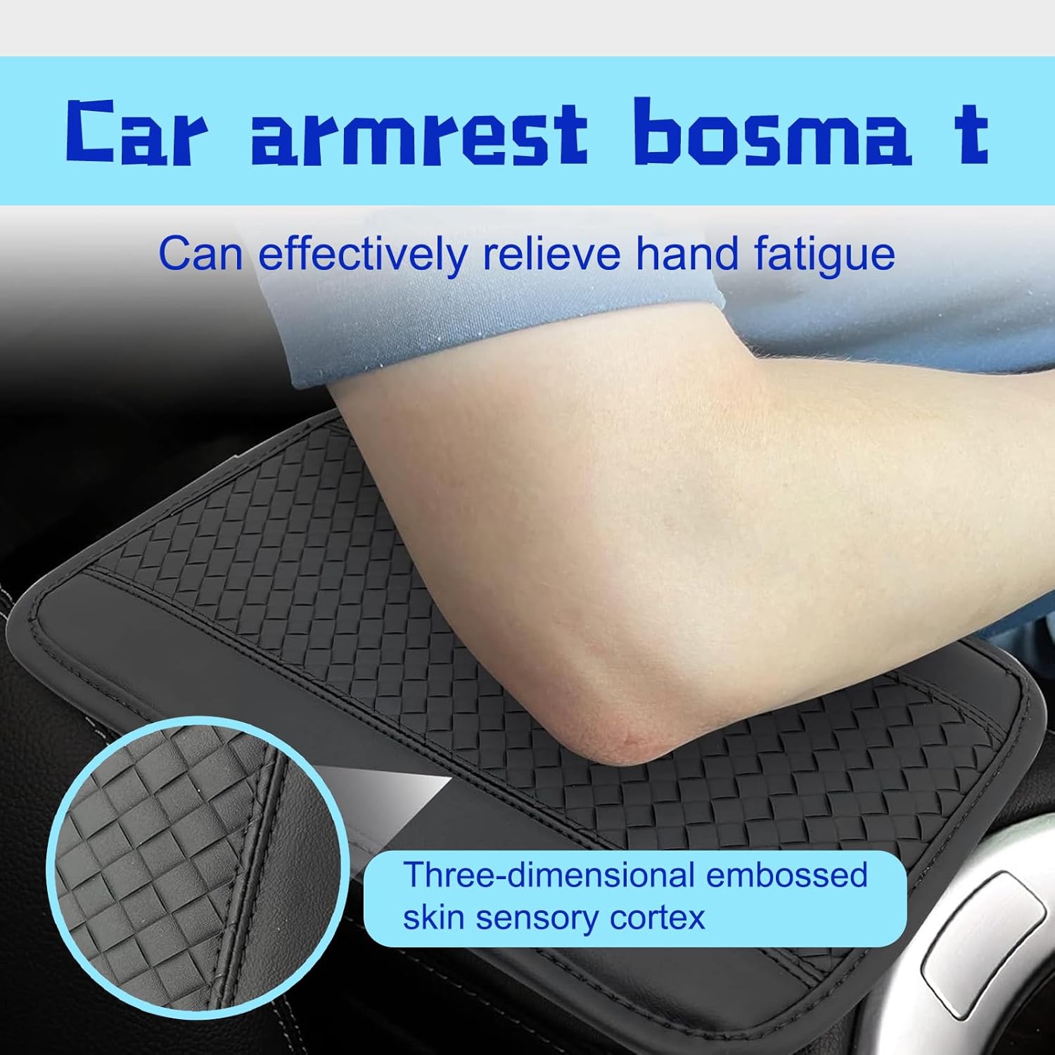 1 almohadilla para reposabrazos central de automóvil, funda de cuero para reposabrazos, almohadilla de consola central automática, accesorios de