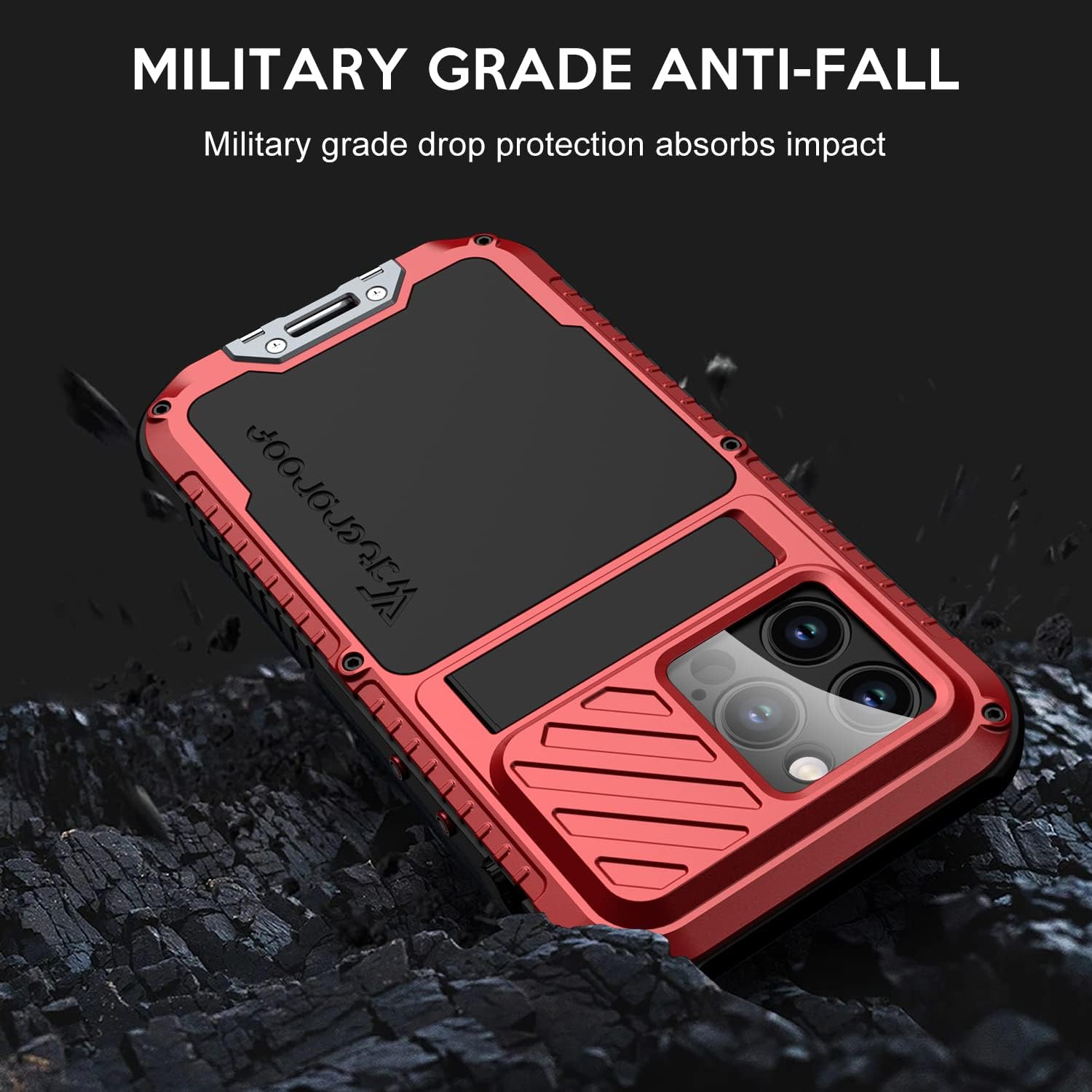 Funda impermeable para iPhone 14 Pro Max, cubierta protectora de cuerpo completo grado militar, a prueba de golpes, a prueba de polvo, bajo el agua,