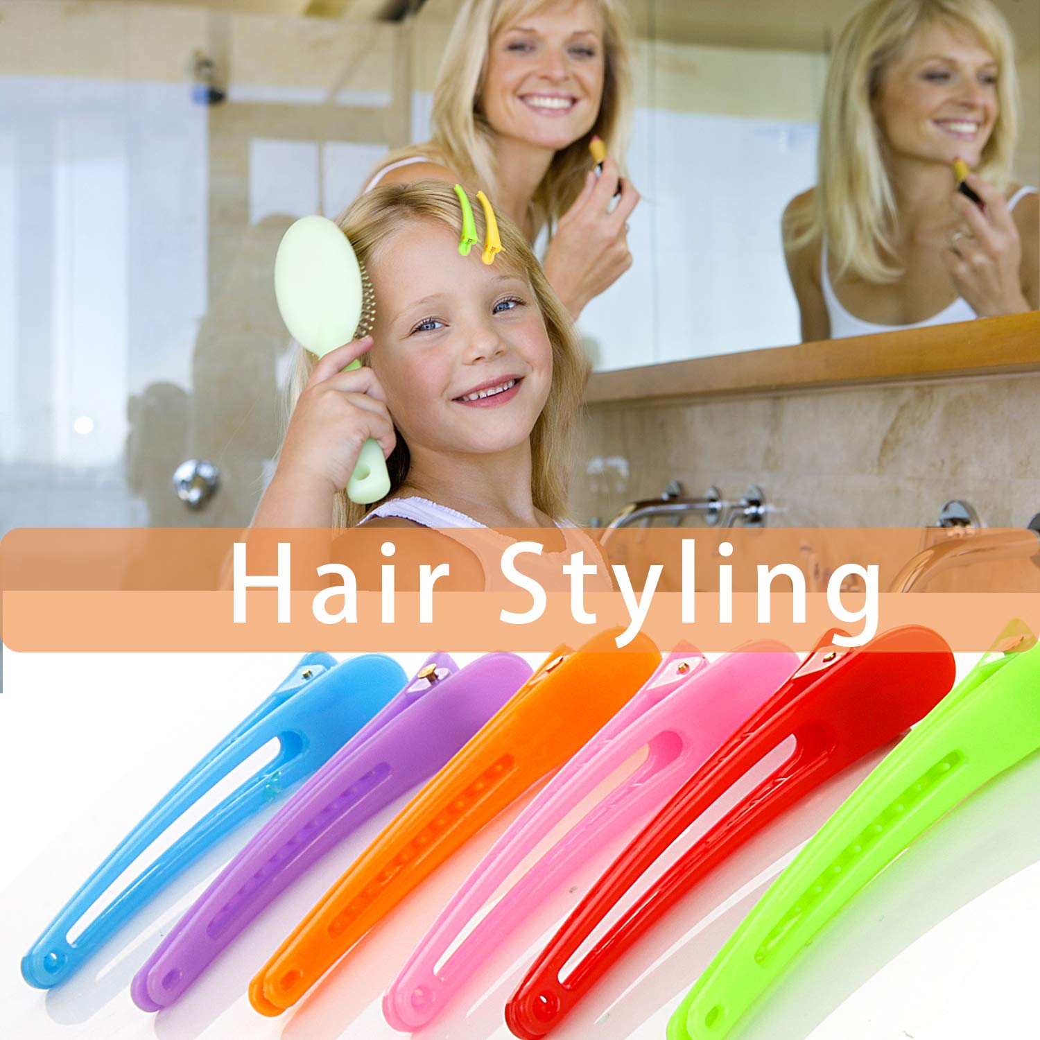 UPINS 30 pinzas para el pelo con pico de pato colorido, clip de cocodrilo para mujeres y niñas, corte de peinado