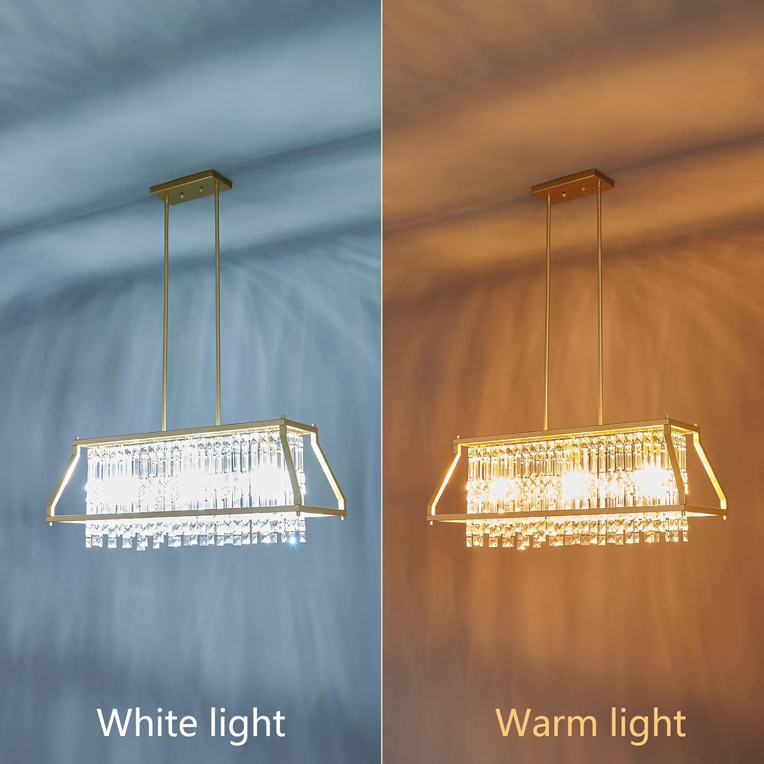 LMQNINE Candelabros para comedor, 3 luces trapezoidales industriales para comedor, lámpara de granja de cristal, luces colgantes de cristal, cocina,