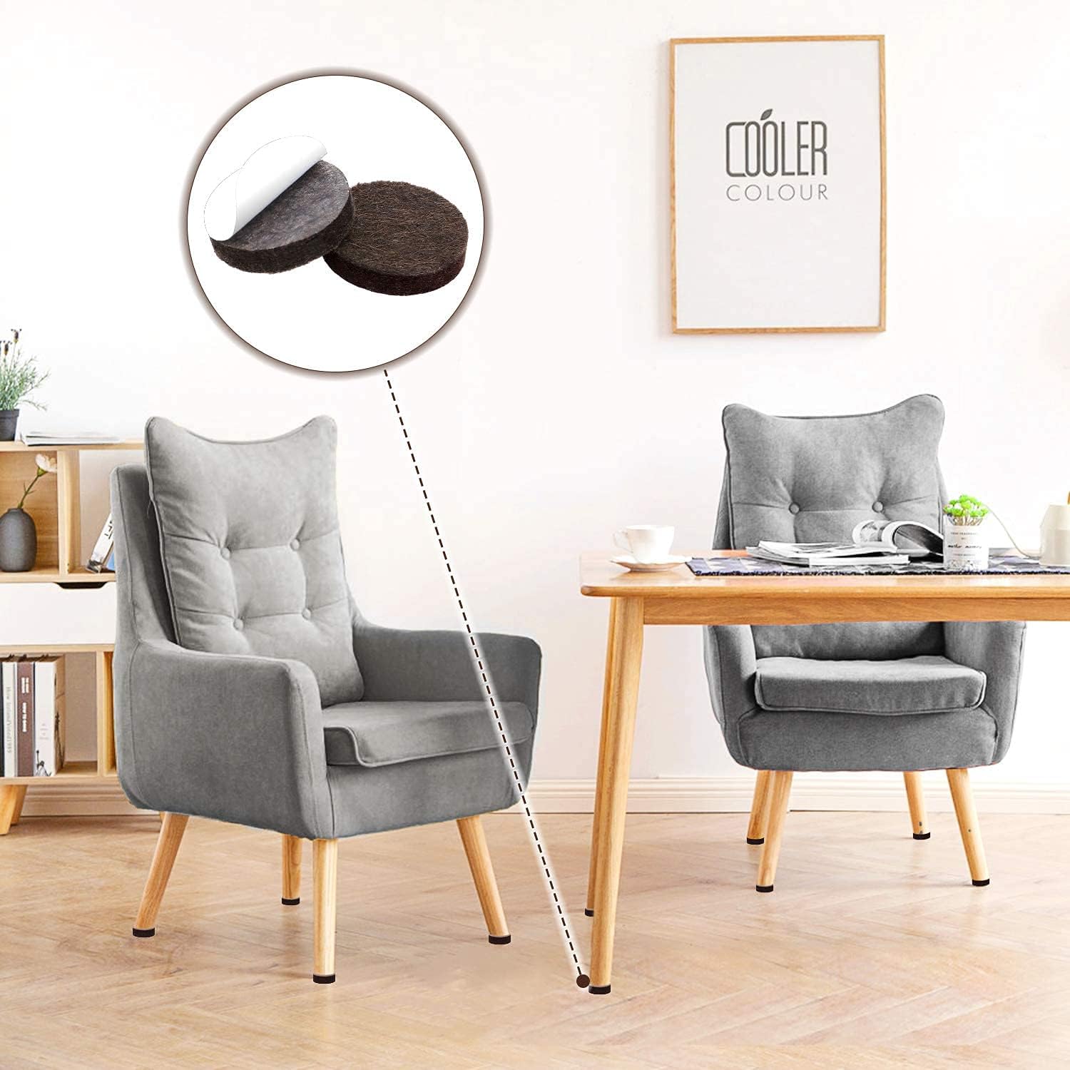 Almohadillas de fieltro para muebles, 321 unidades, autoadhesivas, almohadillas de fieltro cortables, protectores de suelo antiarañazos para patas