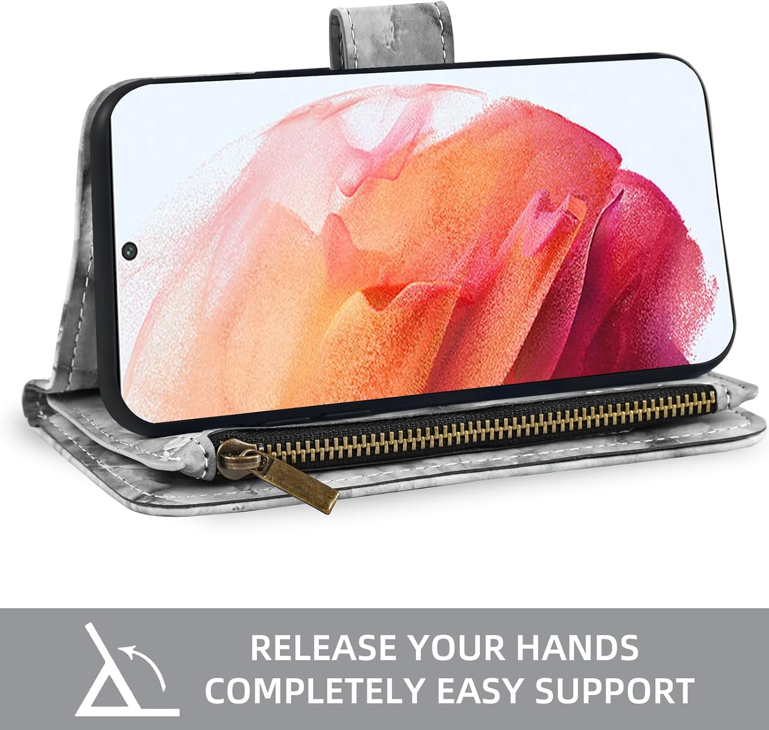Asuwish Funda de teléfono para Samsung Galaxy S21 5G de 6.2 pulgadas con protector de pantalla de vidrio templado y soporte de ranura para tarjeta